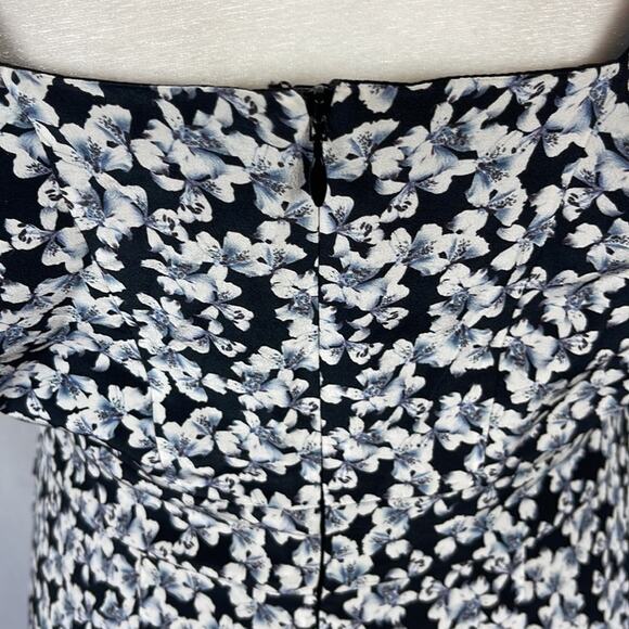 Nicole Miller Collection Asymmetrical Pleated Silk Dress Floral Size 4 - Picture 8 of 12